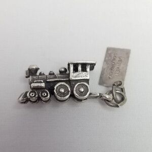 Vintage Sterling Silver Denver Colorado Train Charm Pendant, Bell Trading Post